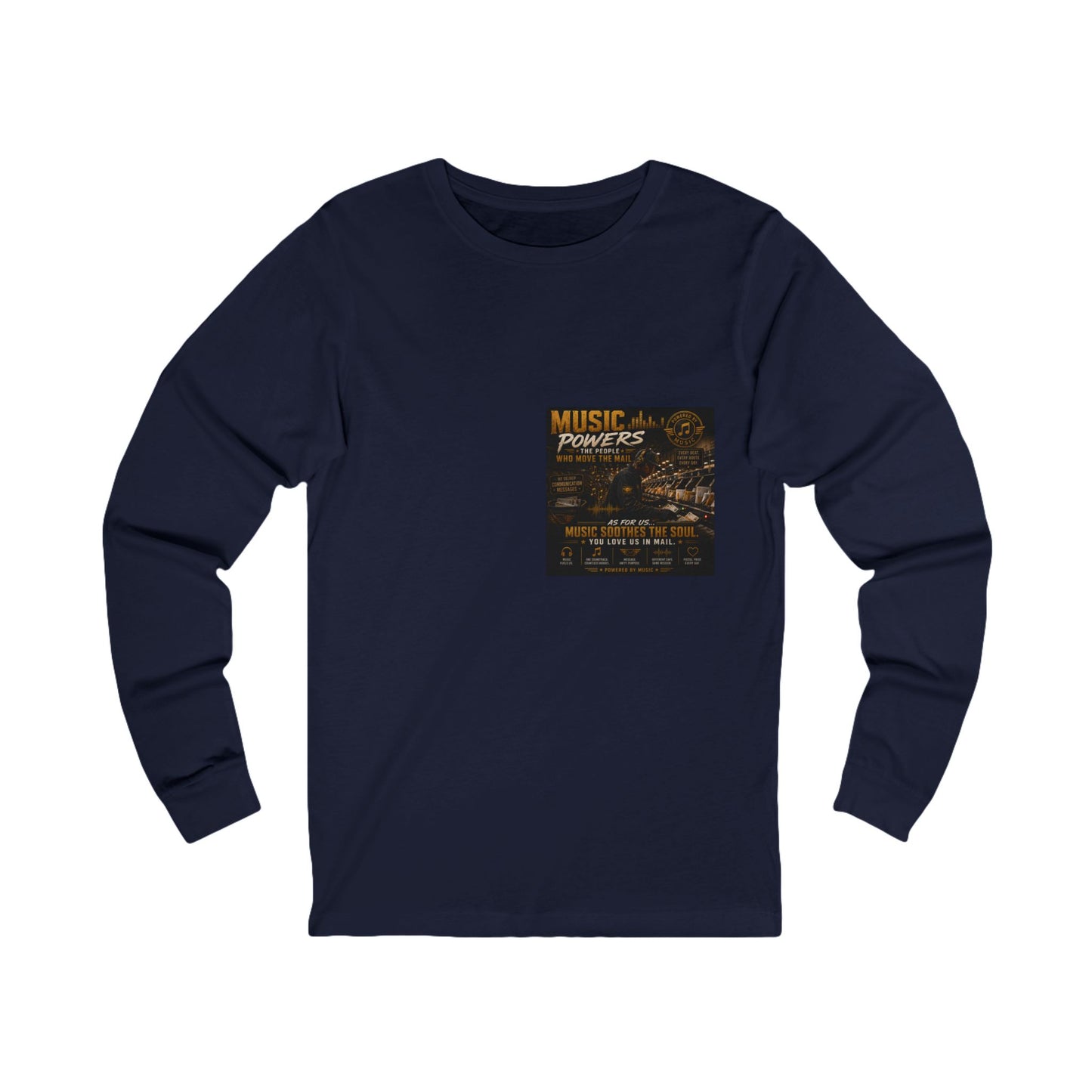 Postal Music — Music Powers the People — Long-Sleeve T-Shirt