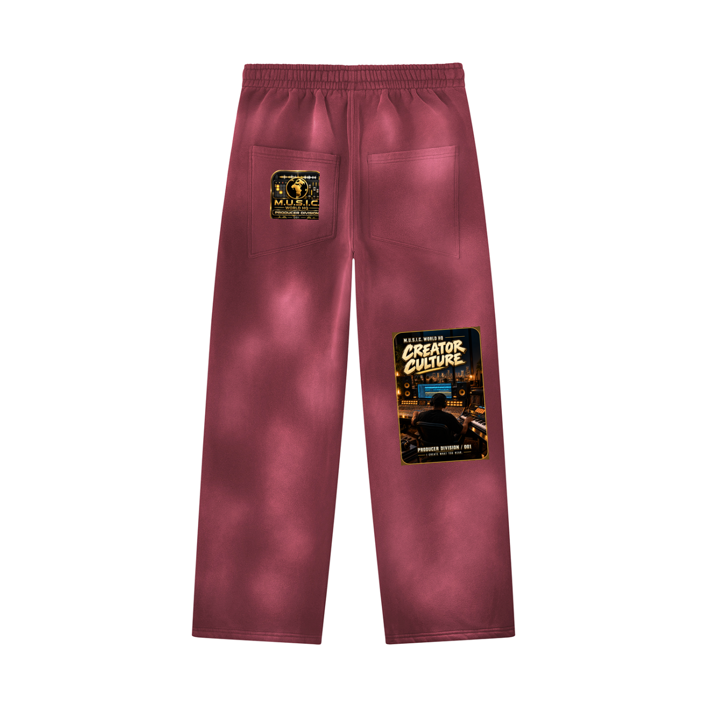 Unisex Sunfade Wide Leg Fleece Sweatpants