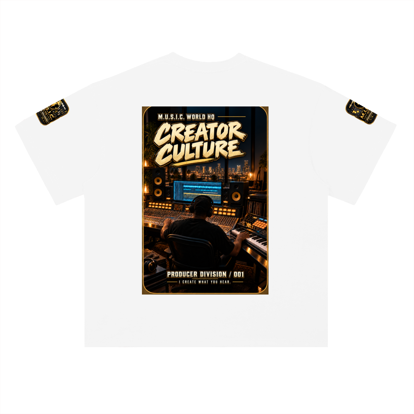 M.U.S.I.C. World HQ Creator Culture – Producer Division 001 Heavyweight Drop Shoulder Tee