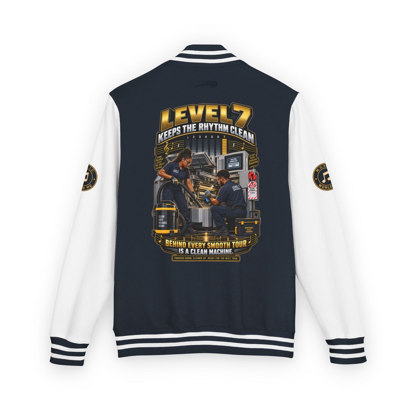 Postal Music - Level 7 Keeps the Rhythm Clean - Heavyweight Letterman Jacket