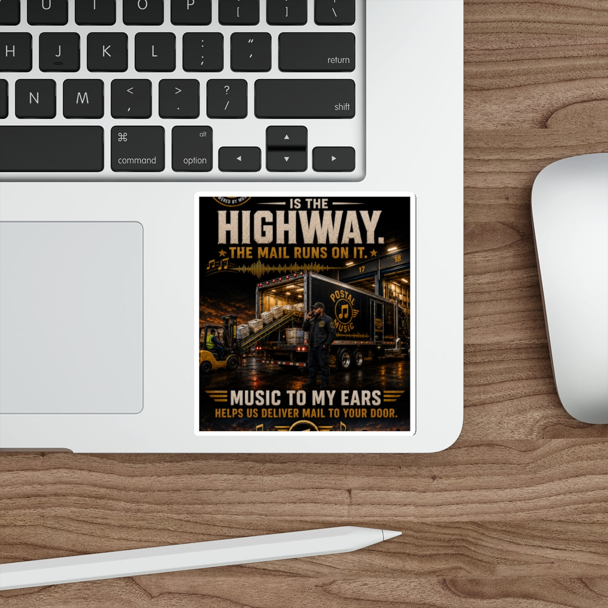 Postal Music — Music Is the Highway — Die-Cut Sticker