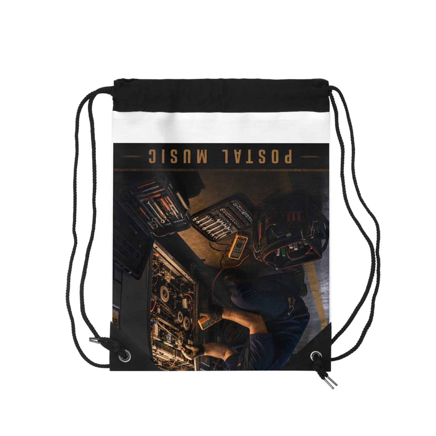 Postal Music — Keep the Message Moving — Drawstring Backpack