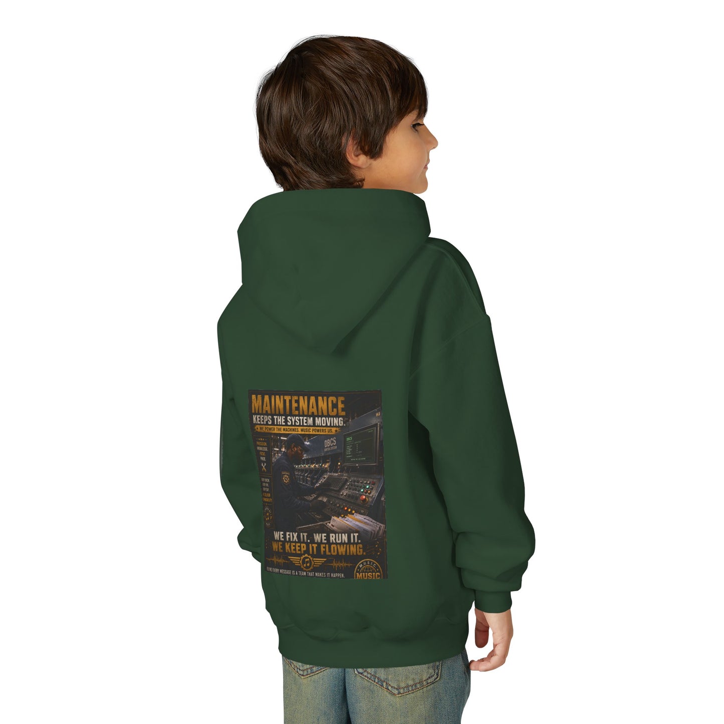 Postal Music — Maintenance Keeps the System Moving — Youth Hoodie