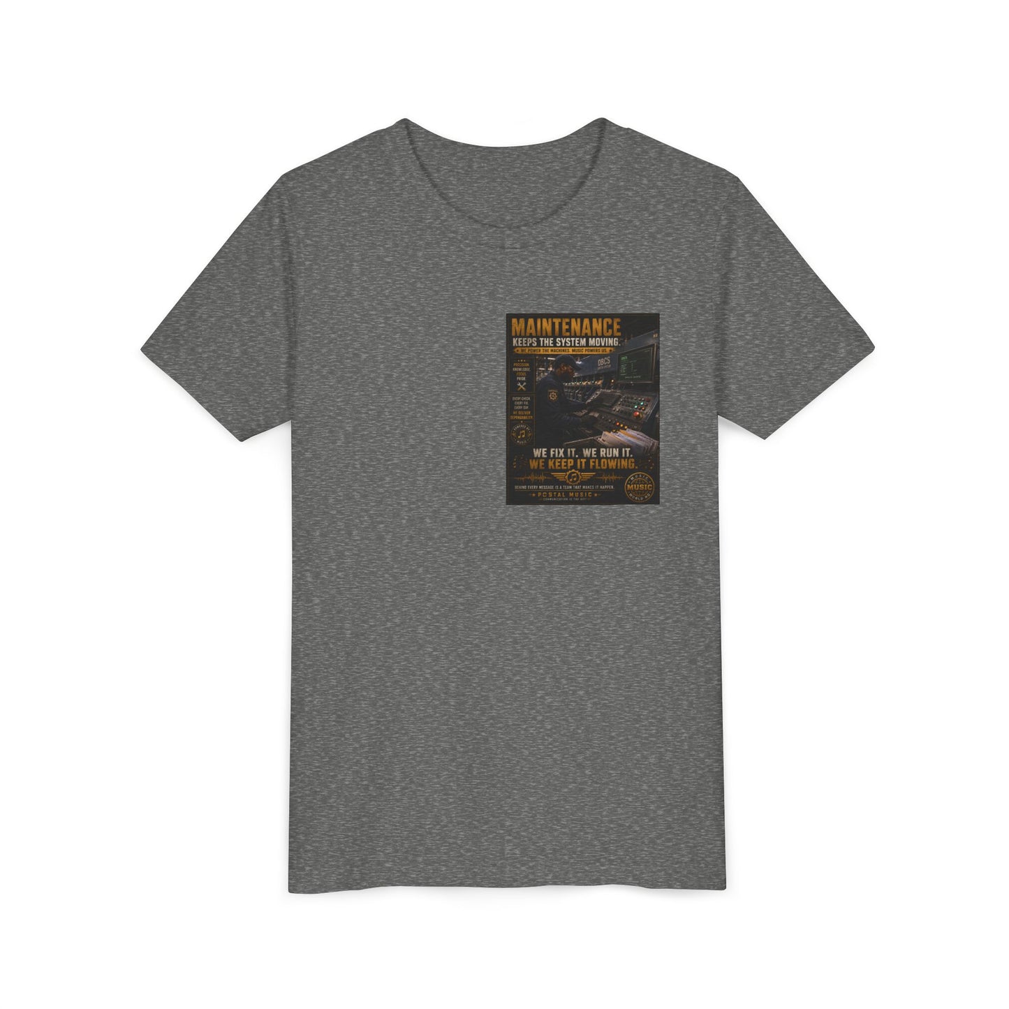 Postal Music — Maintenance Keeps the System Moving — Youth T-Shirt
