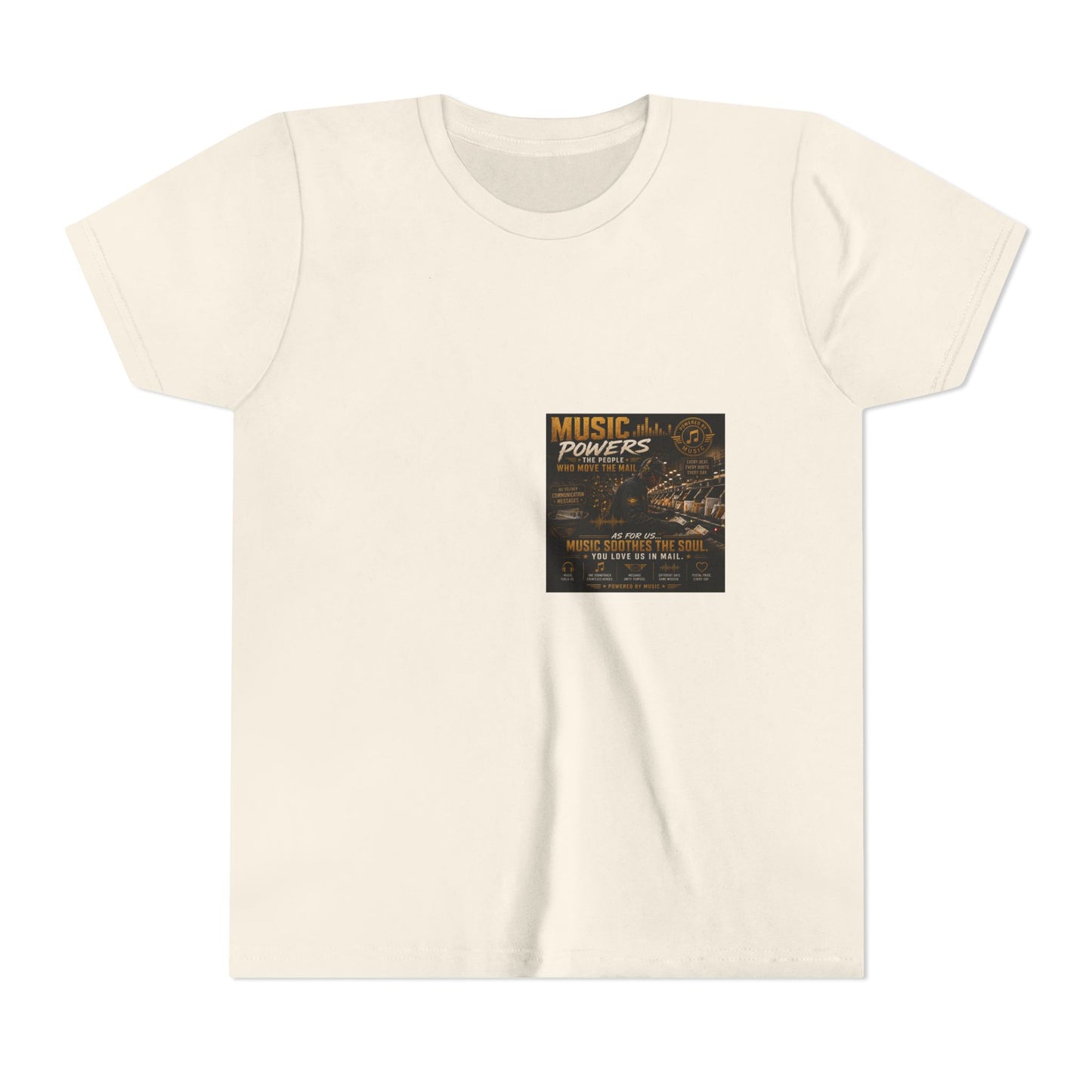 Postal Music — Music Powers the People — Youth T-Shirt