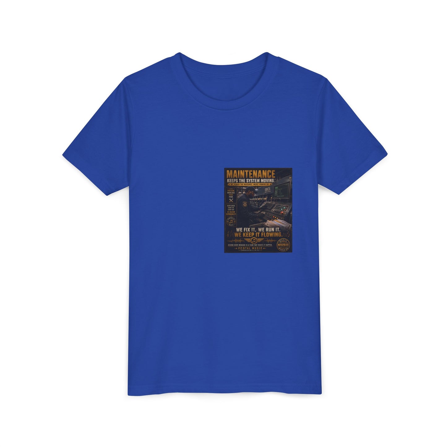 Postal Music — Maintenance Keeps the System Moving — Youth T-Shirt