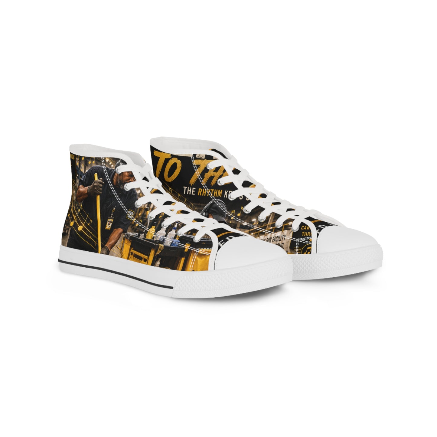 Cleaning to the Beat — High-Top Sneakers