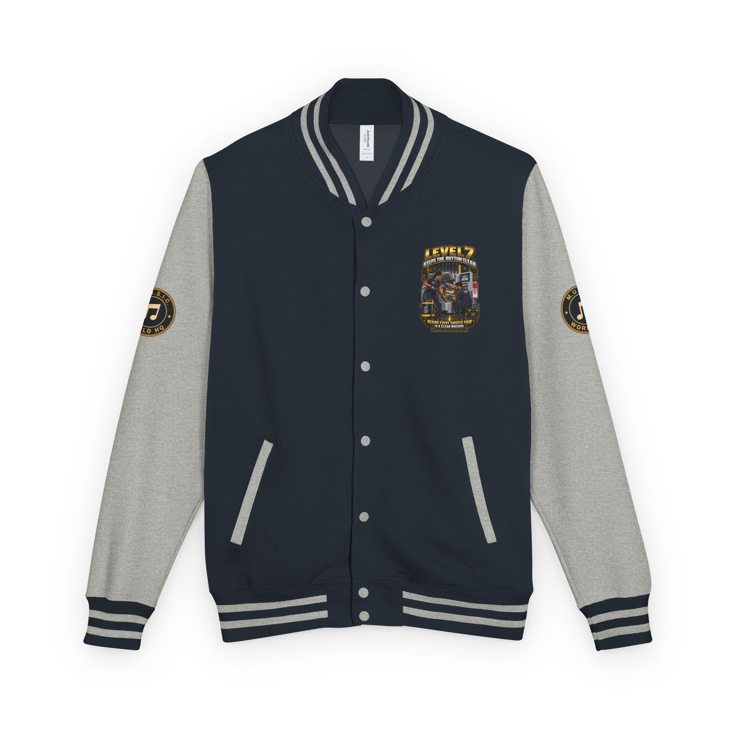 Postal Music - Level 7 Keeps the Rhythm Clean - Heavyweight Letterman Jacket