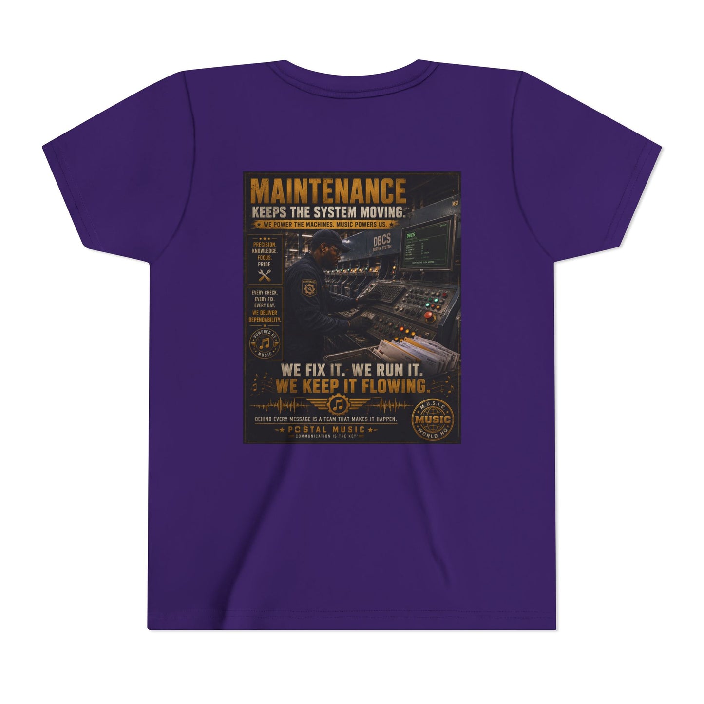 Postal Music — Maintenance Keeps the System Moving — Youth T-Shirt