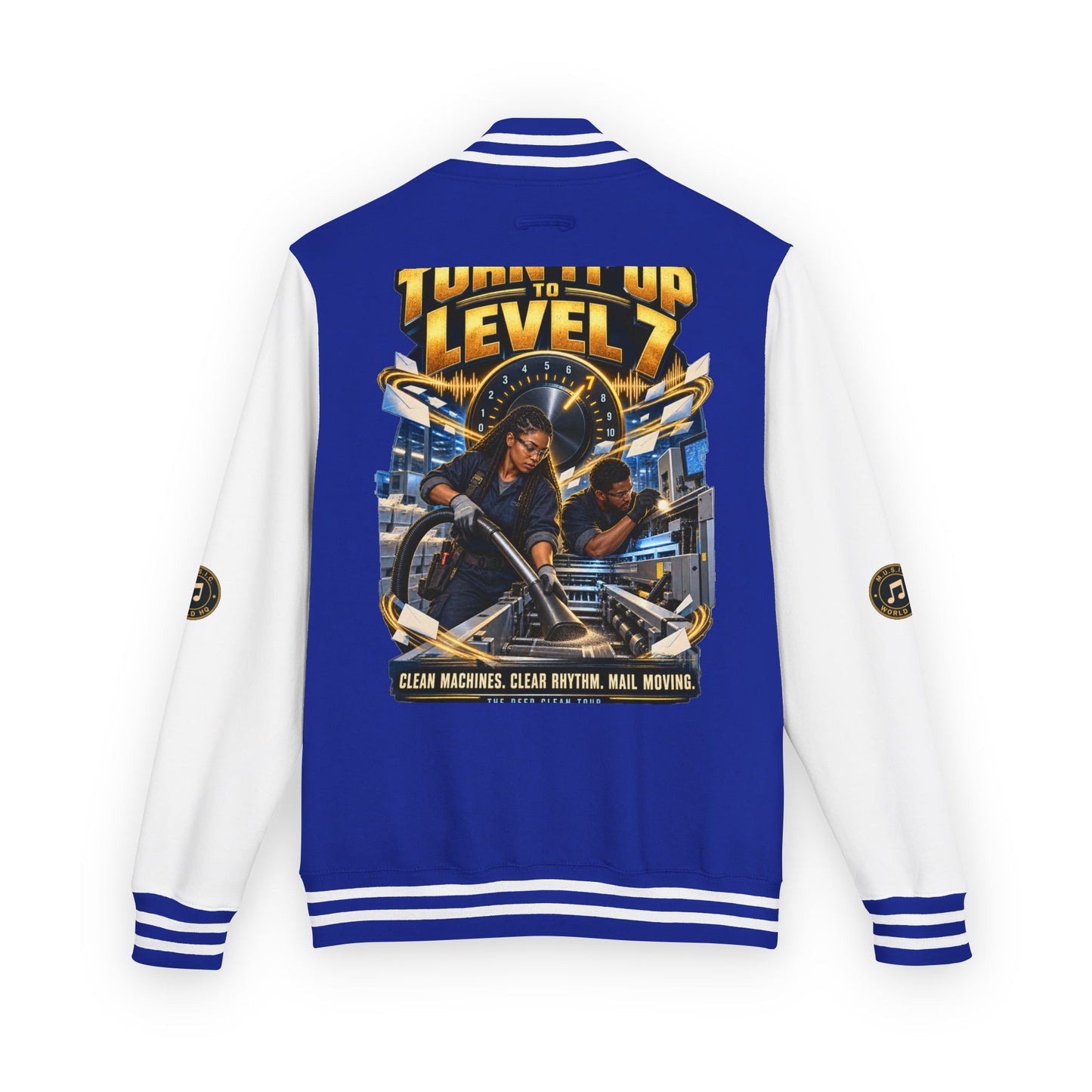 Postal Music - Turn It Up to Level 7 - Heavyweight Letterman Jacket