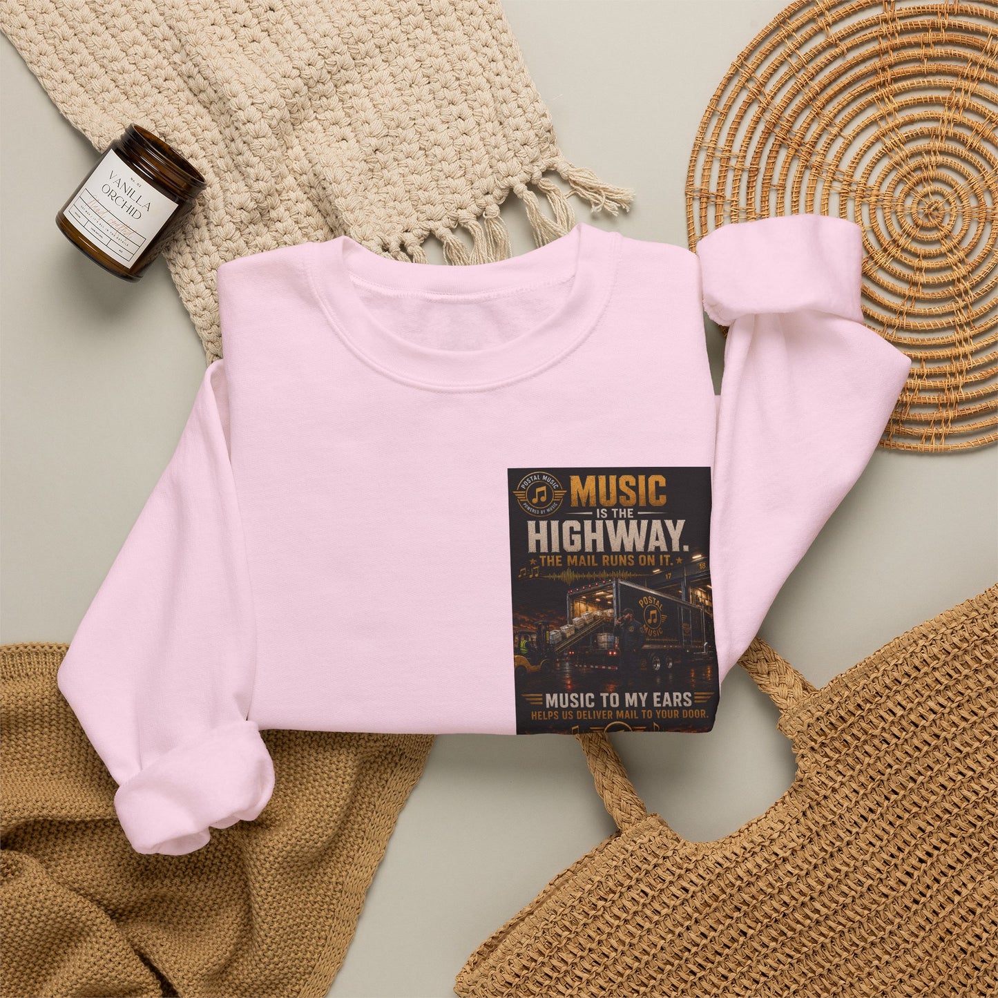 Postal Music — Music Is the Highway — Core Crewneck Sweatshirt