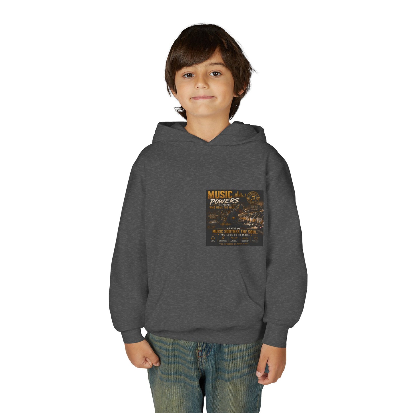 Postal Music — Music Powers the People — Youth Hoodie