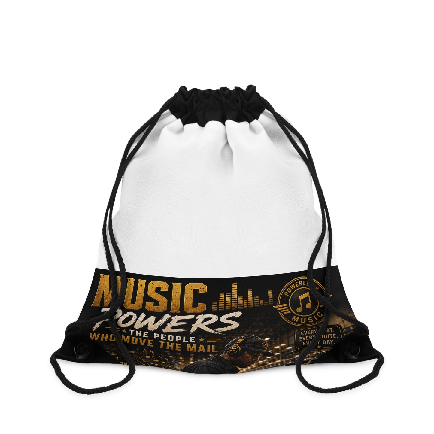 Postal Music — Music Powers the People — Drawstring Backpack