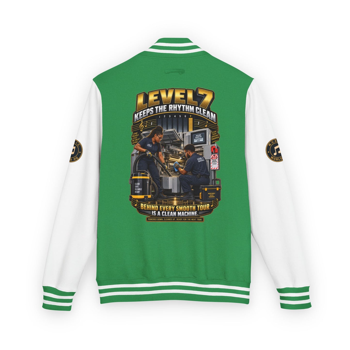 Postal Music - Level 7 Keeps the Rhythm Clean - Heavyweight Letterman Jacket