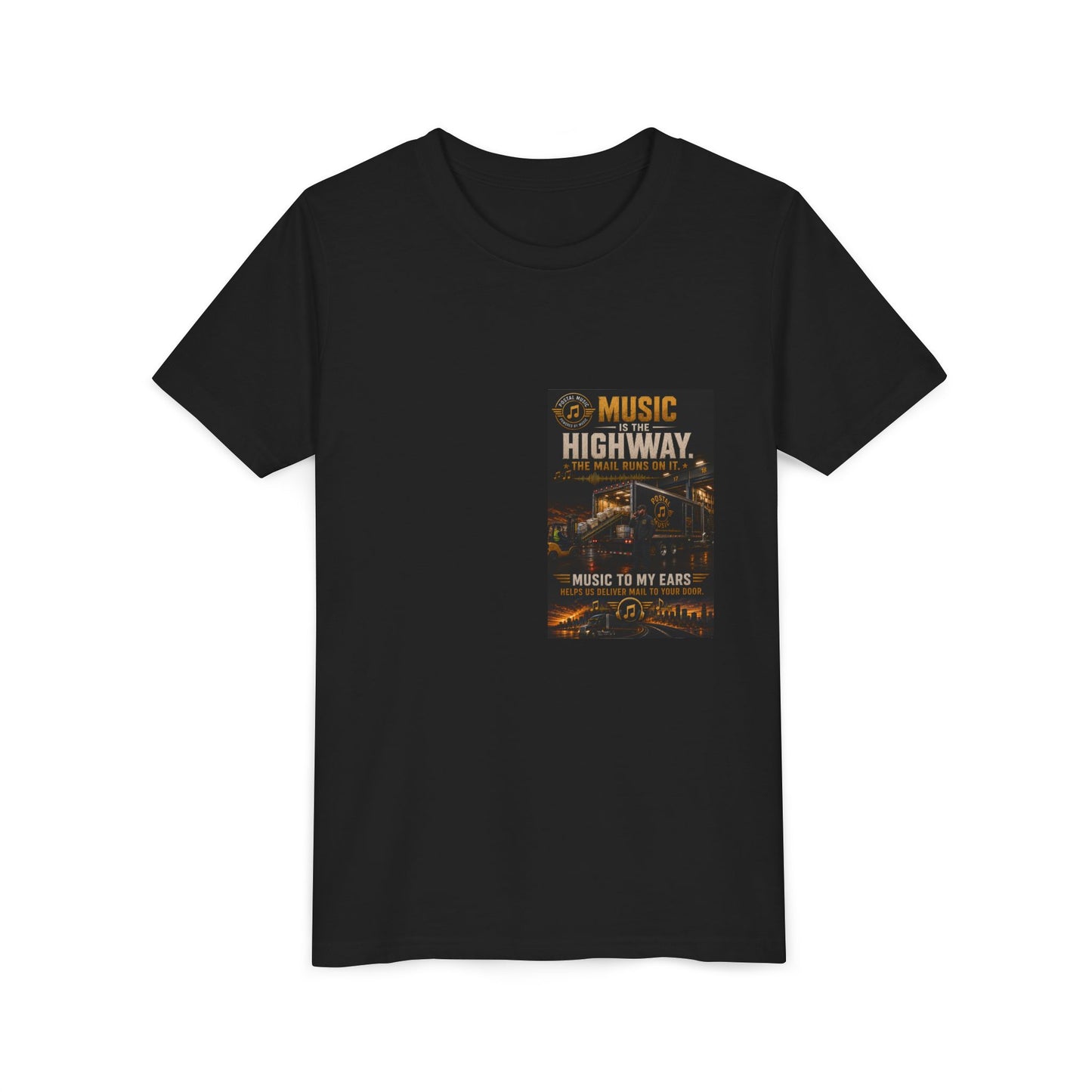 Postal Music — Music Is the Highway — Youth T-Shirt