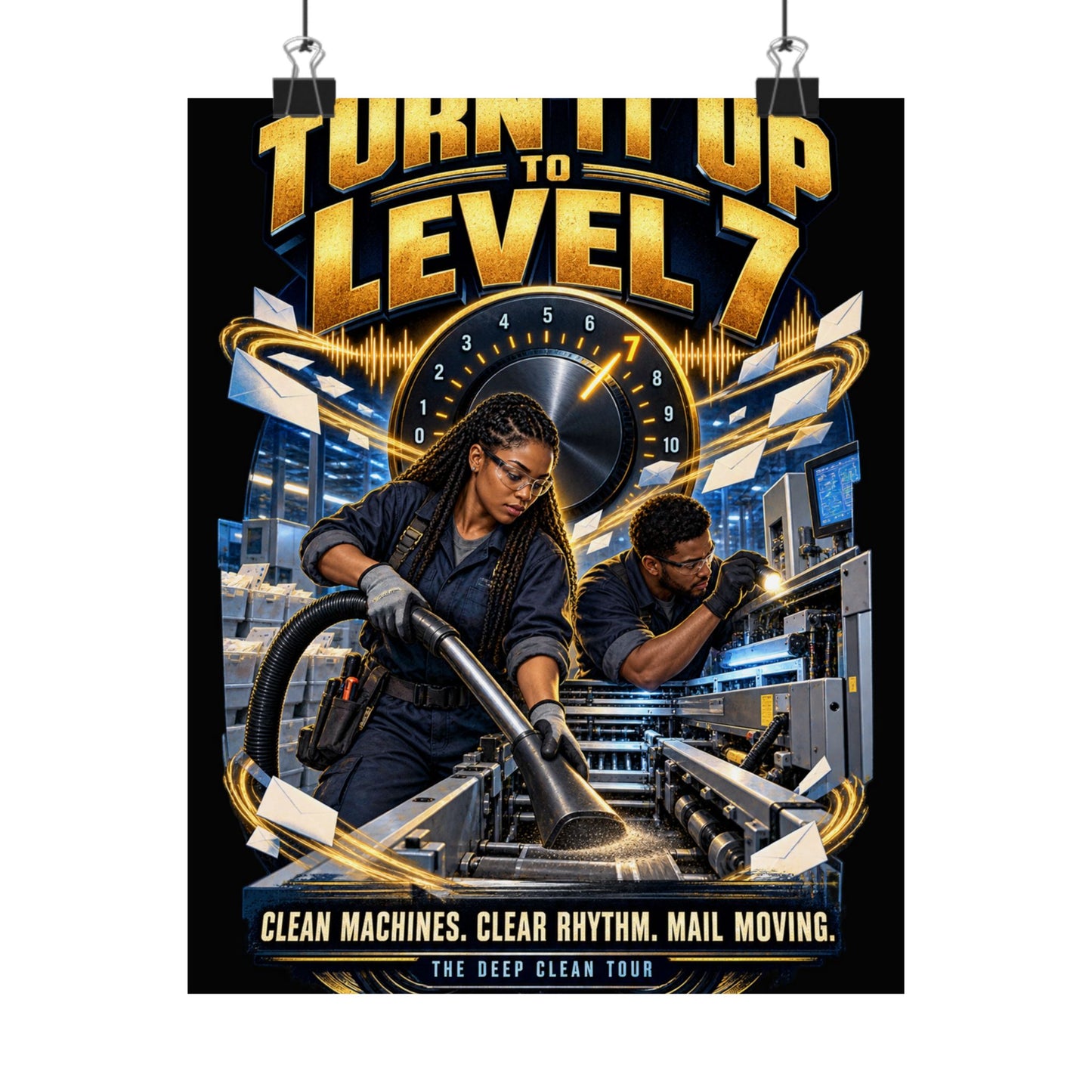 Postal Music - Turn It Up to Level 7 - Premium Matte Poster