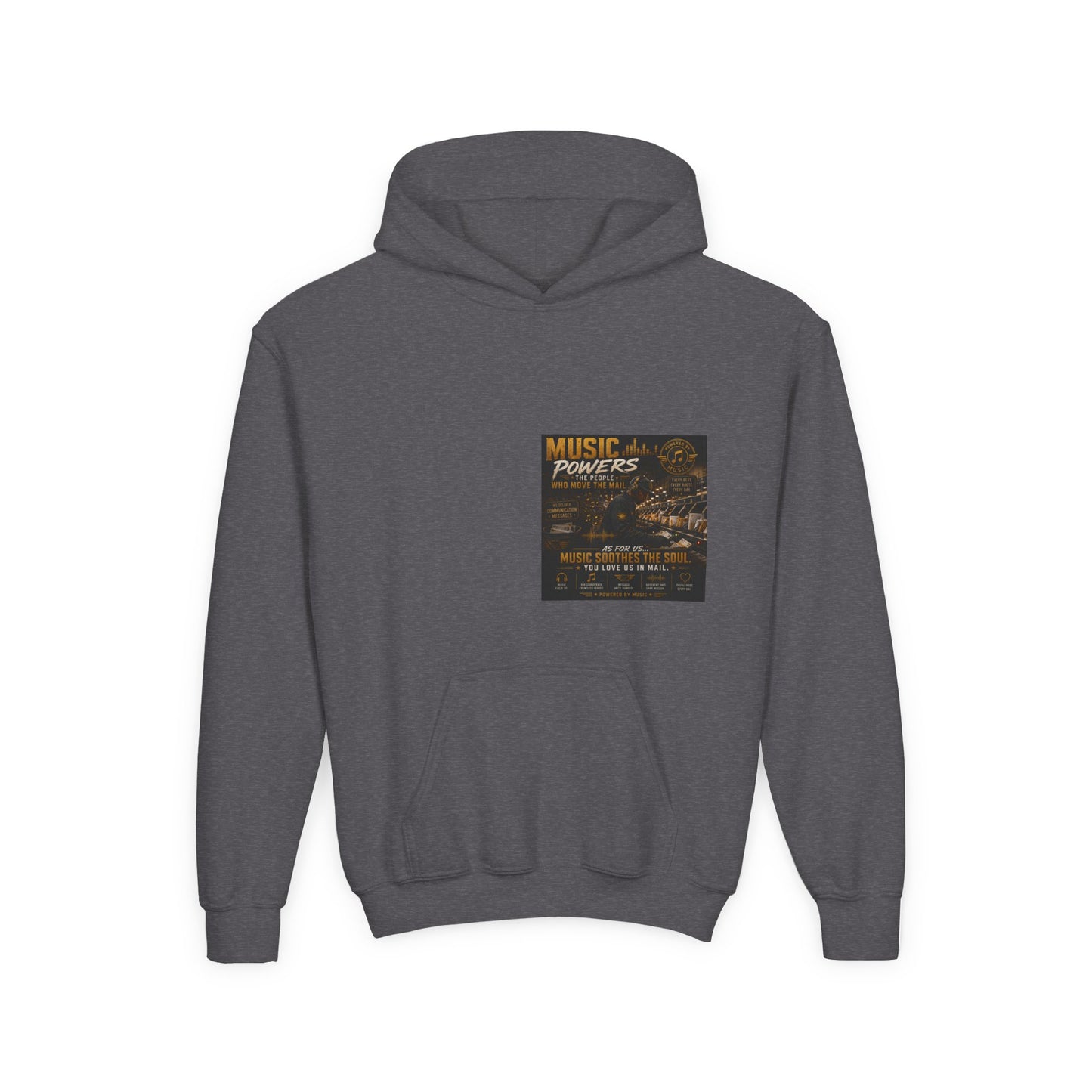 Postal Music — Music Powers the People — Youth Hoodie