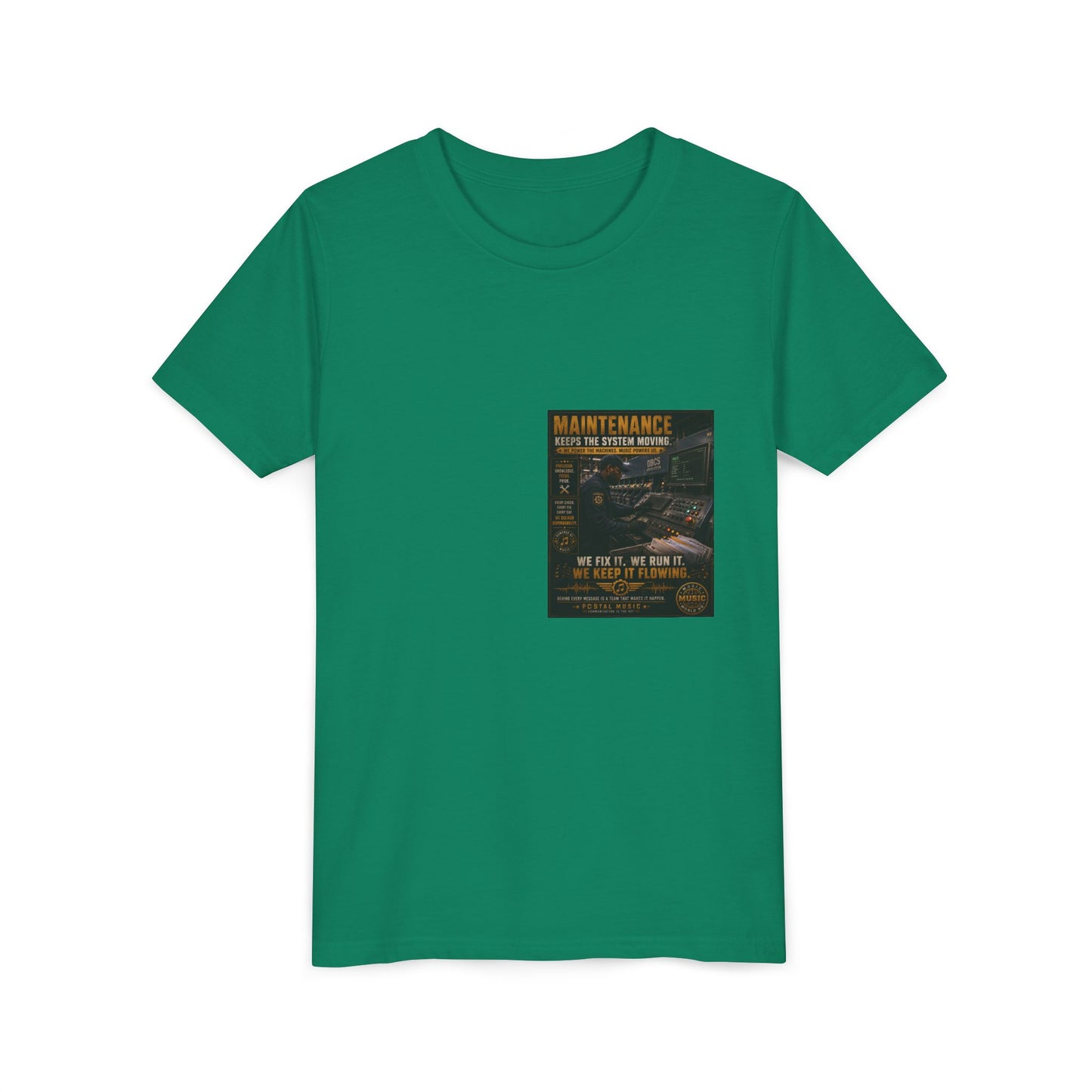 Postal Music — Maintenance Keeps the System Moving — Youth T-Shirt