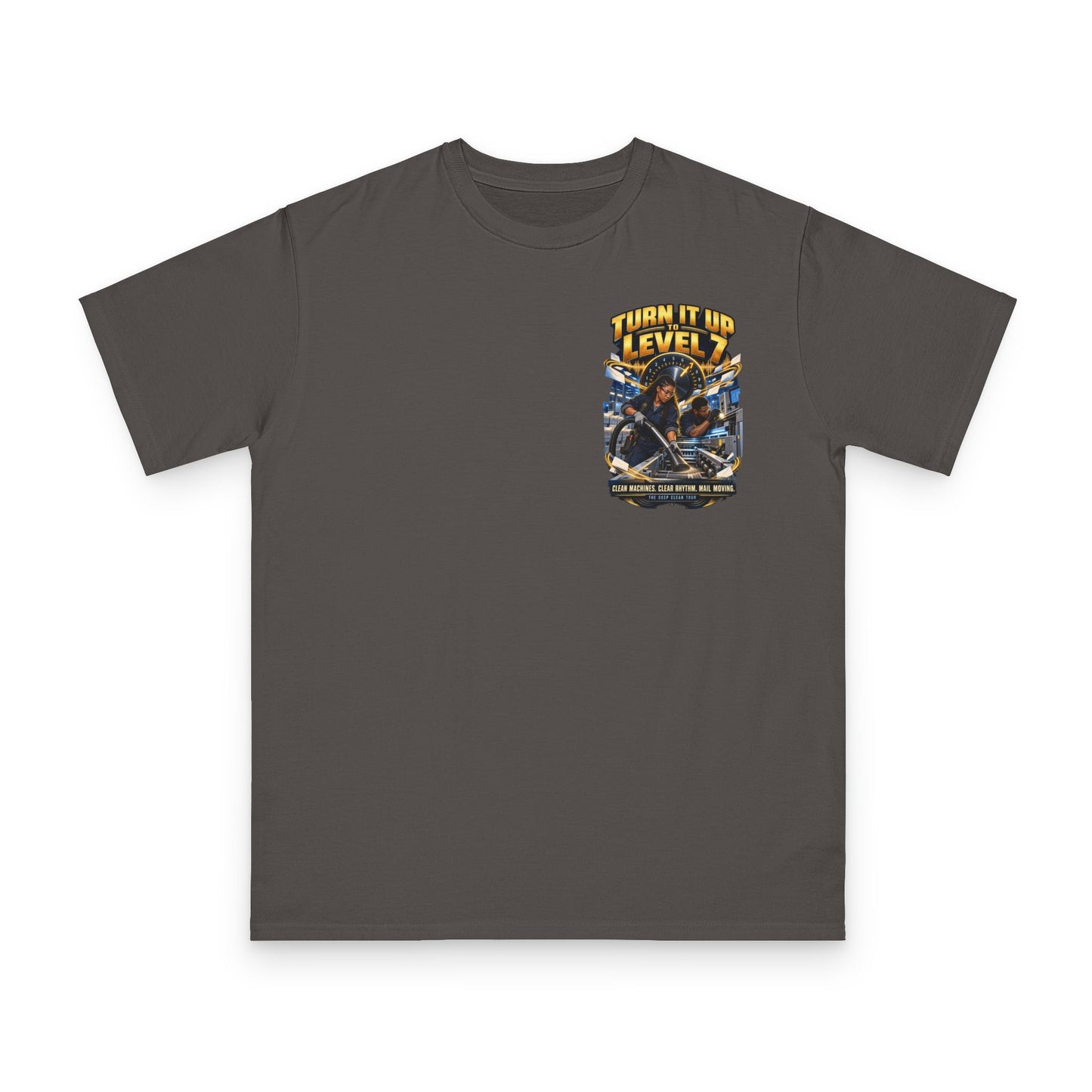 Postal Music - Turn It Up to Level 7 - Organic Cotton T-Shirt