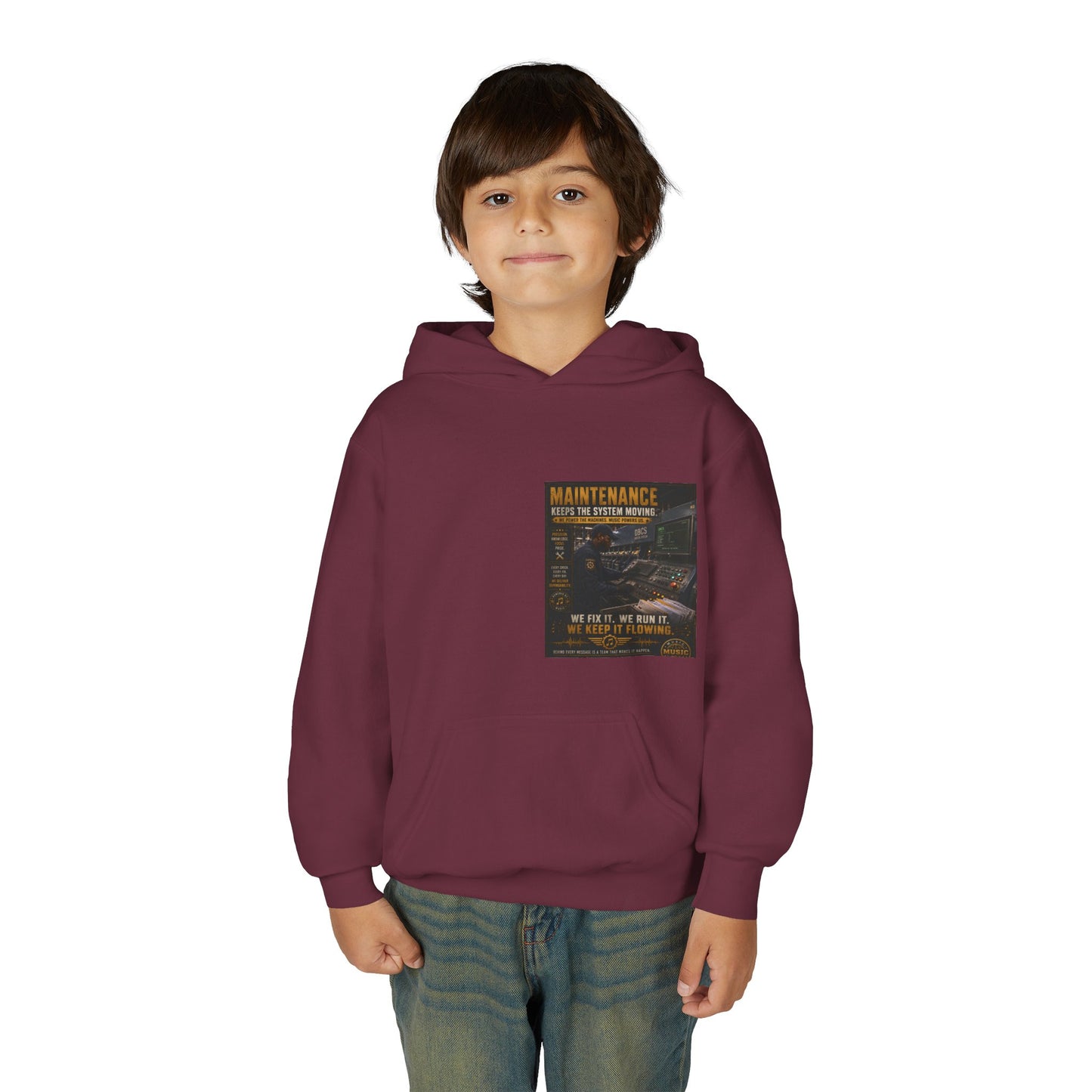 Postal Music — Maintenance Keeps the System Moving — Youth Hoodie