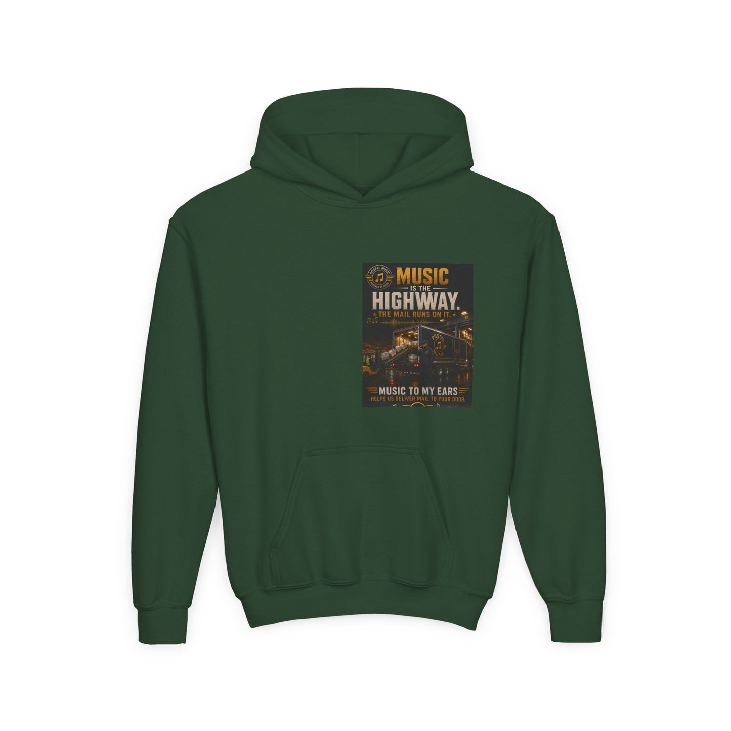 Postal Music — Music Is the Highway — Youth Hoodie