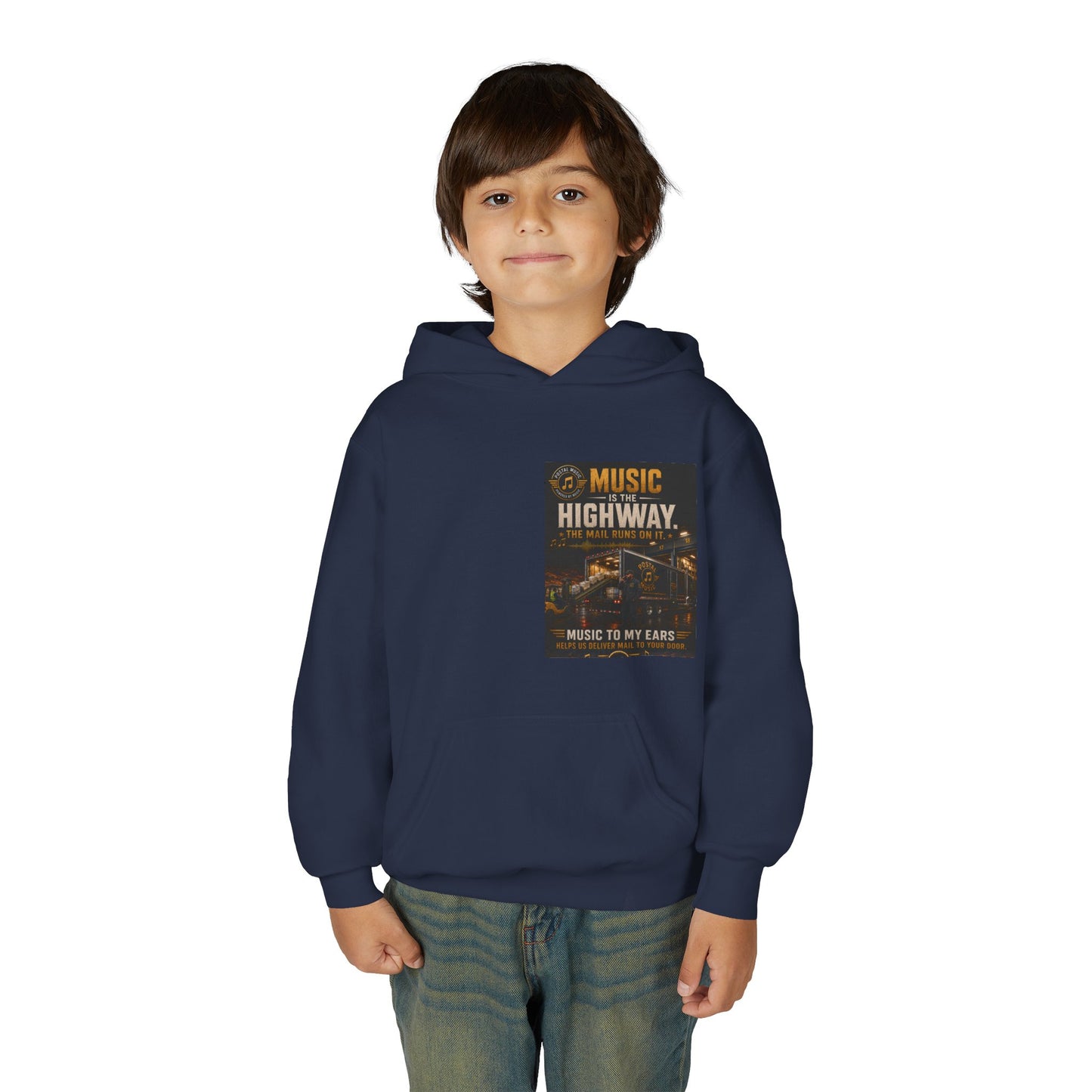 Postal Music — Music Is the Highway — Youth Hoodie