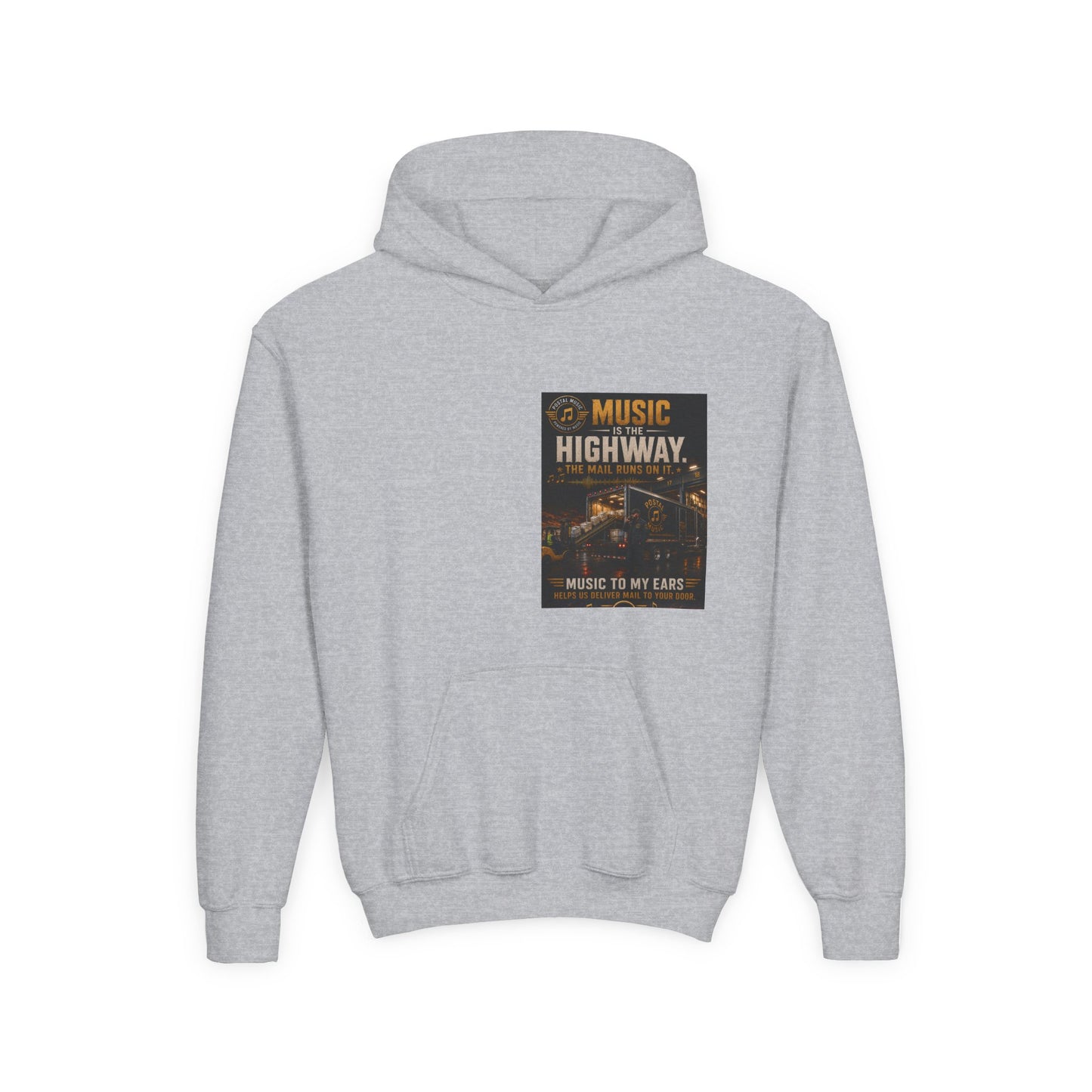 Postal Music — Music Is the Highway — Youth Hoodie