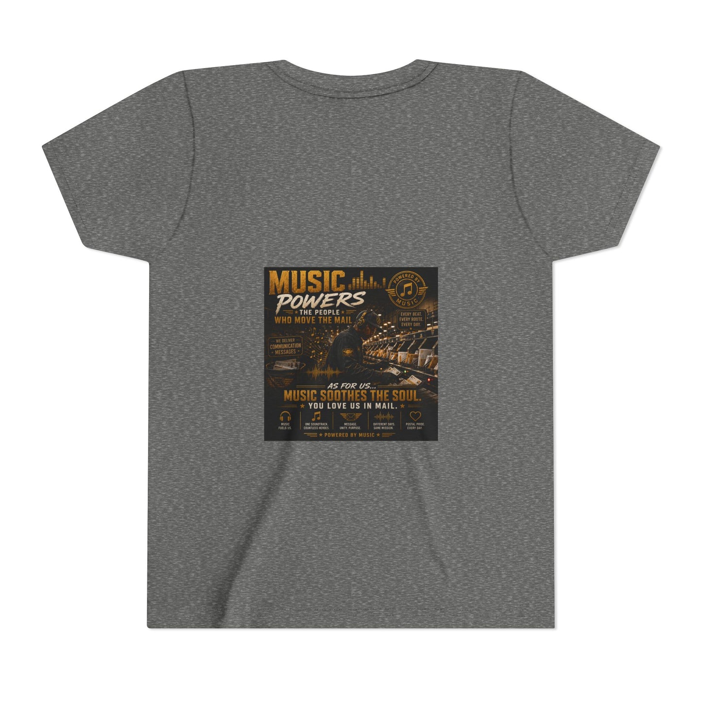 Postal Music — Music Powers the People — Youth T-Shirt