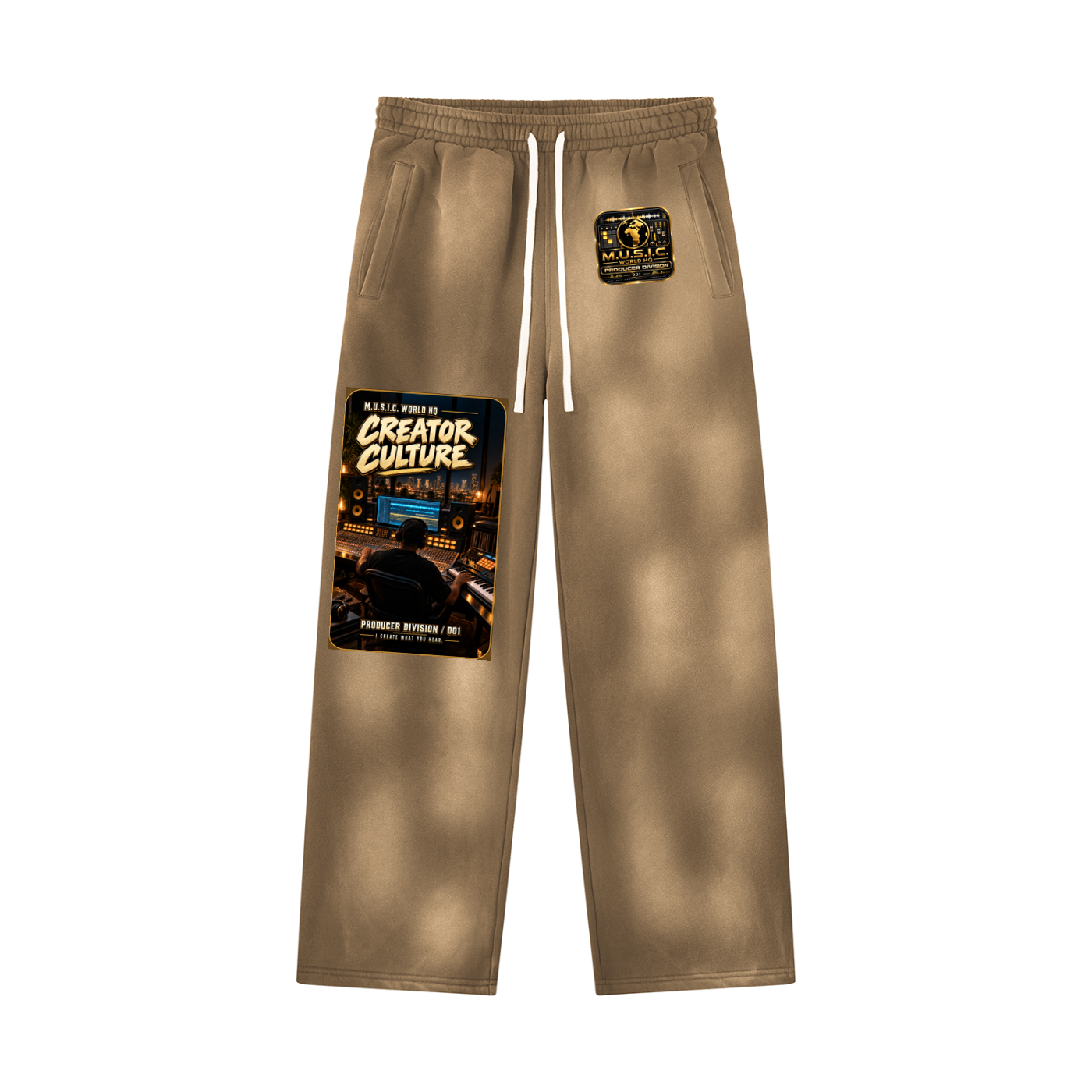 Unisex Sunfade Wide Leg Fleece Sweatpants