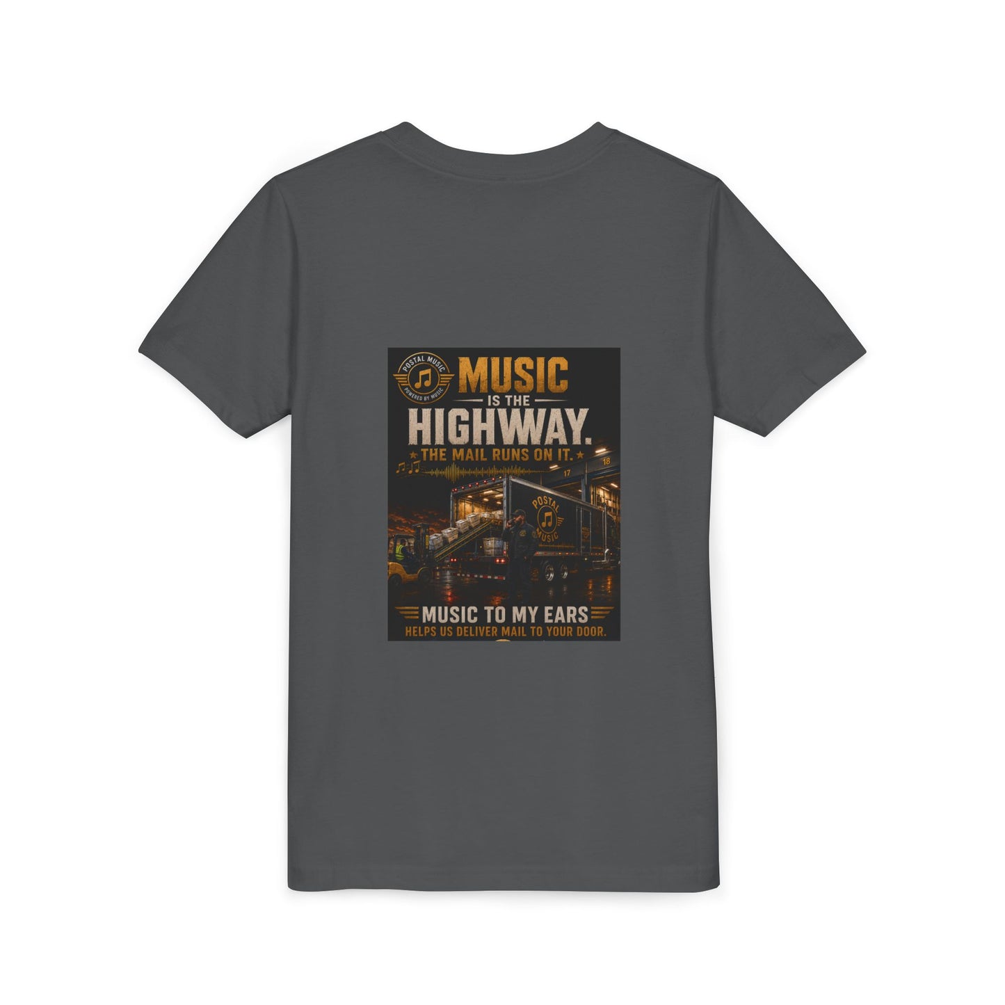 Postal Music — Music Is the Highway — Youth T-Shirt