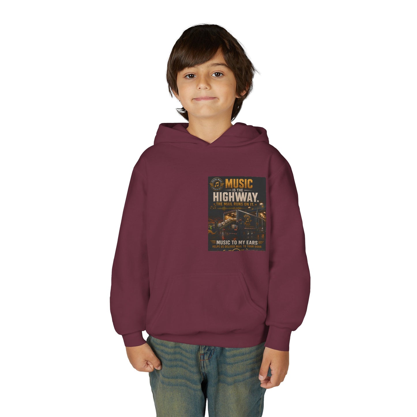 Postal Music — Music Is the Highway — Youth Hoodie