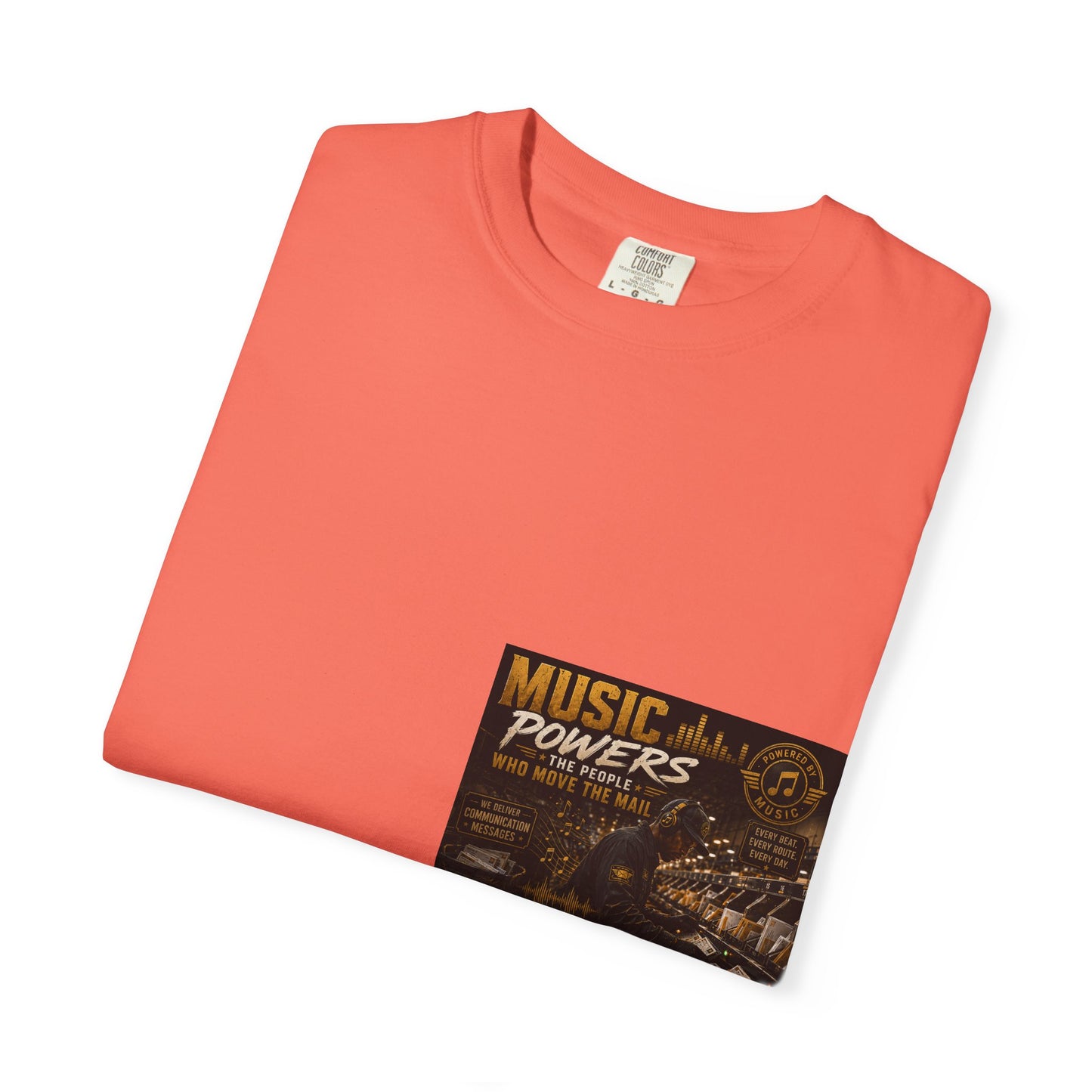Postal Music — Music Powers the People — Garment-Dyed T-Shirt