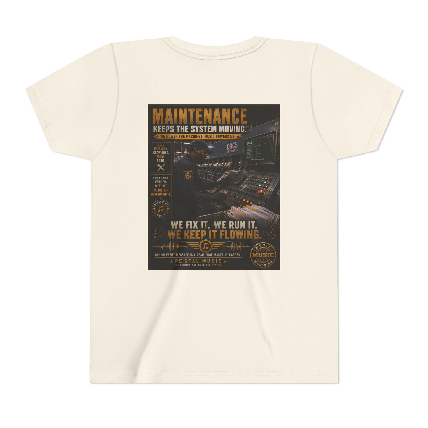 Postal Music — Maintenance Keeps the System Moving — Youth T-Shirt
