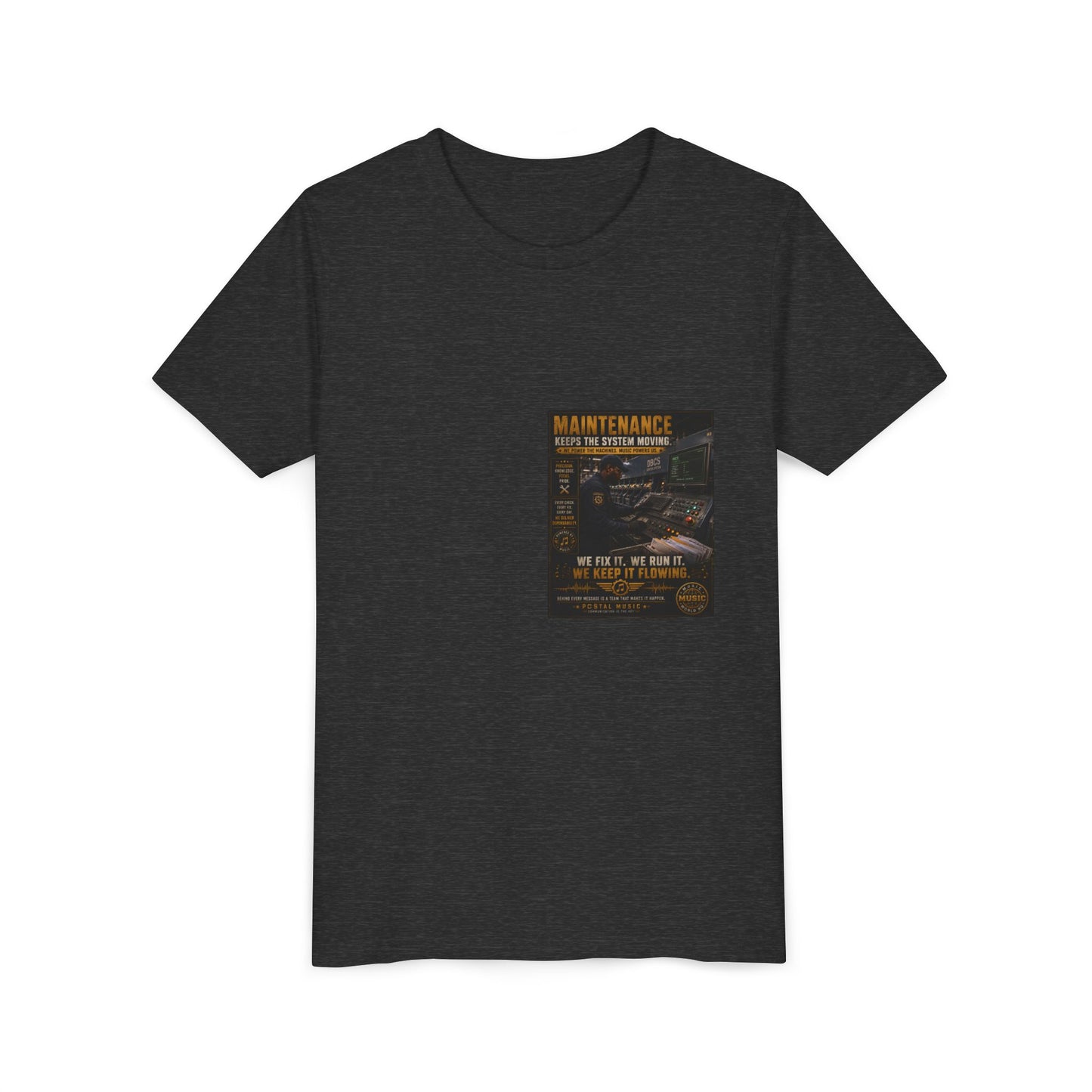 Postal Music — Maintenance Keeps the System Moving — Youth T-Shirt