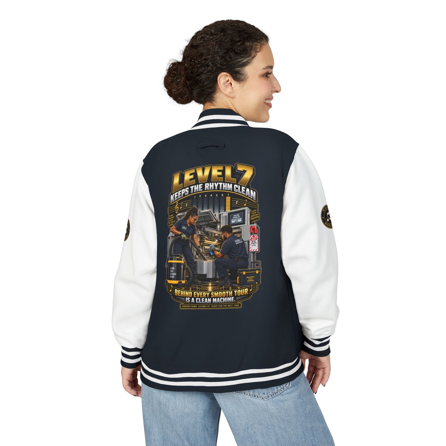 Postal Music - Level 7 Keeps the Rhythm Clean - Heavyweight Letterman Jacket