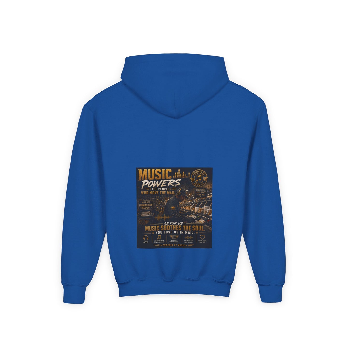 Postal Music — Music Powers the People — Youth Hoodie