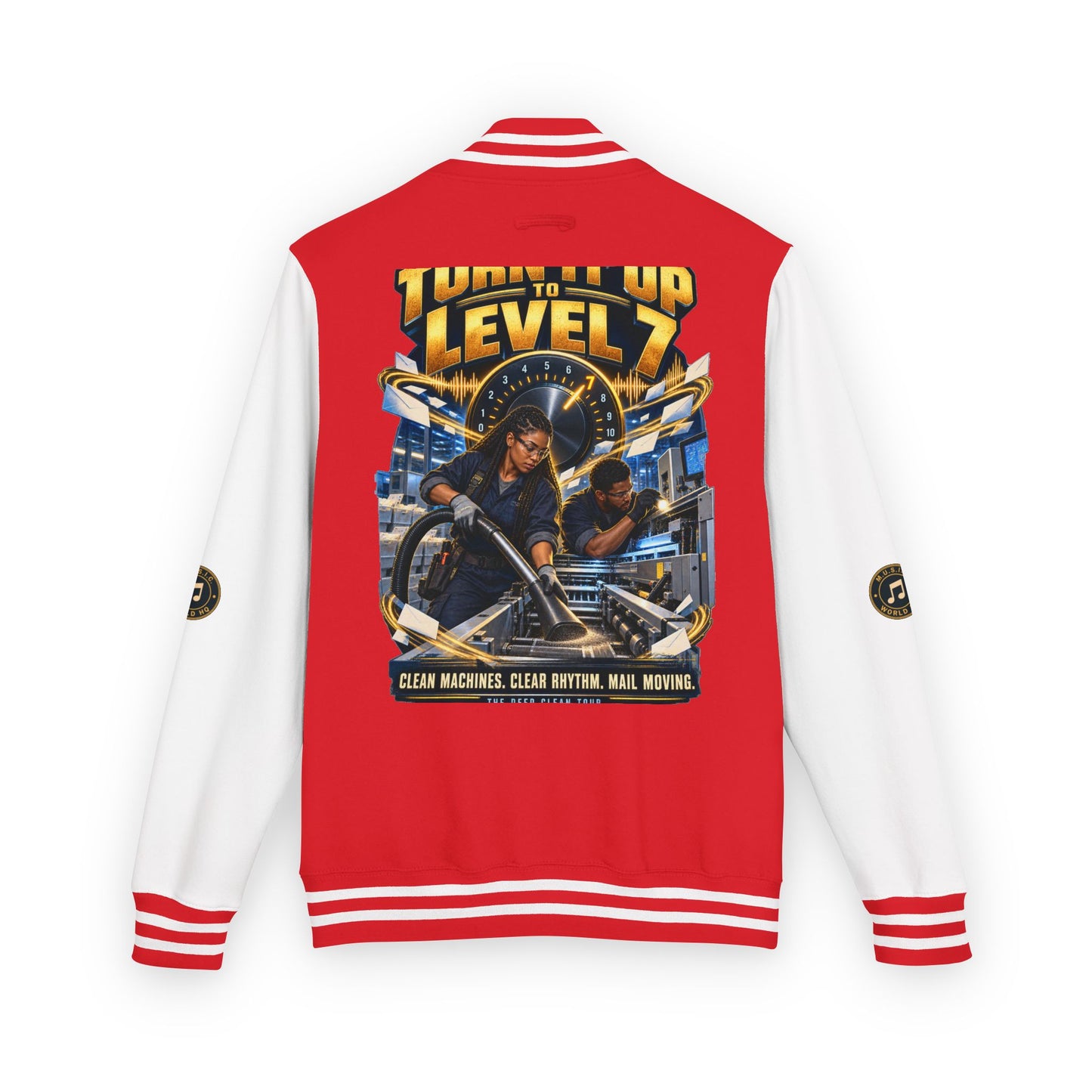 Postal Music - Turn It Up to Level 7 - Heavyweight Letterman Jacket