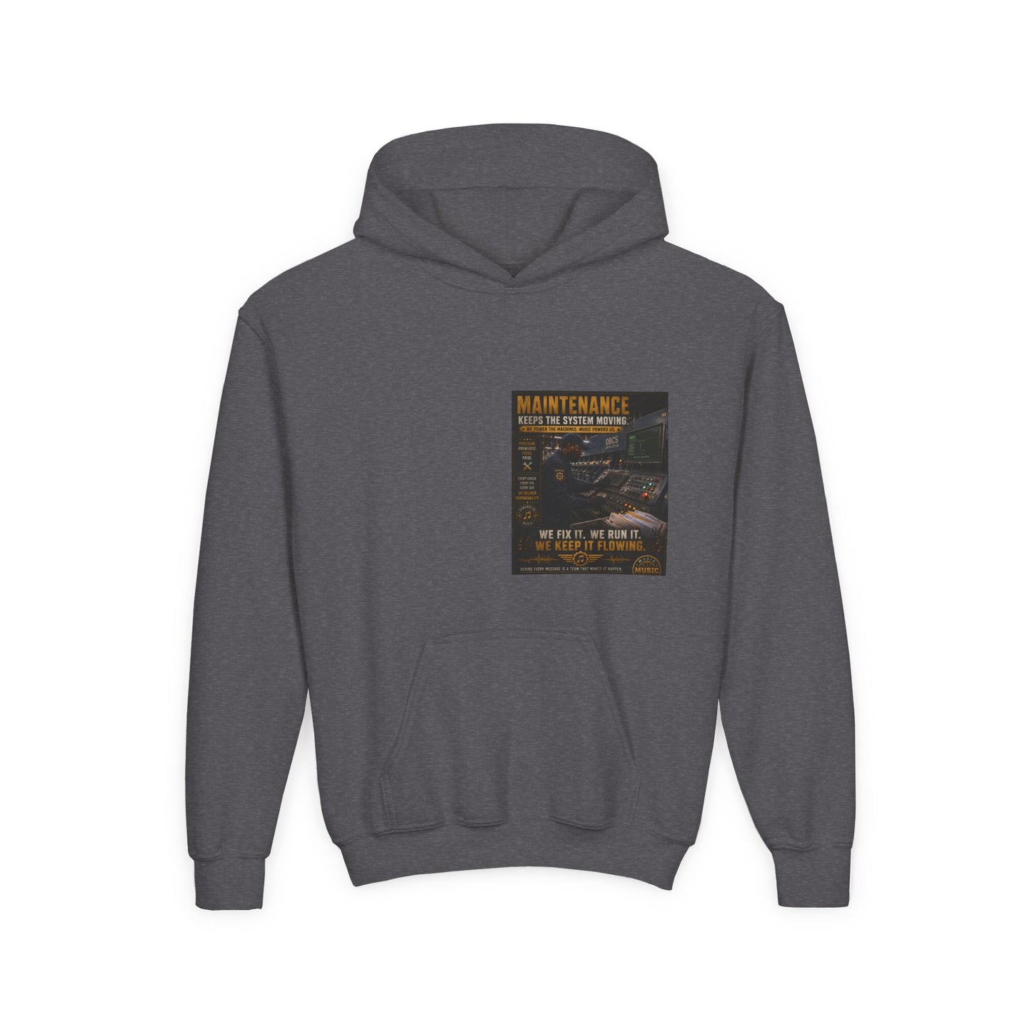 Postal Music — Maintenance Keeps the System Moving — Youth Hoodie