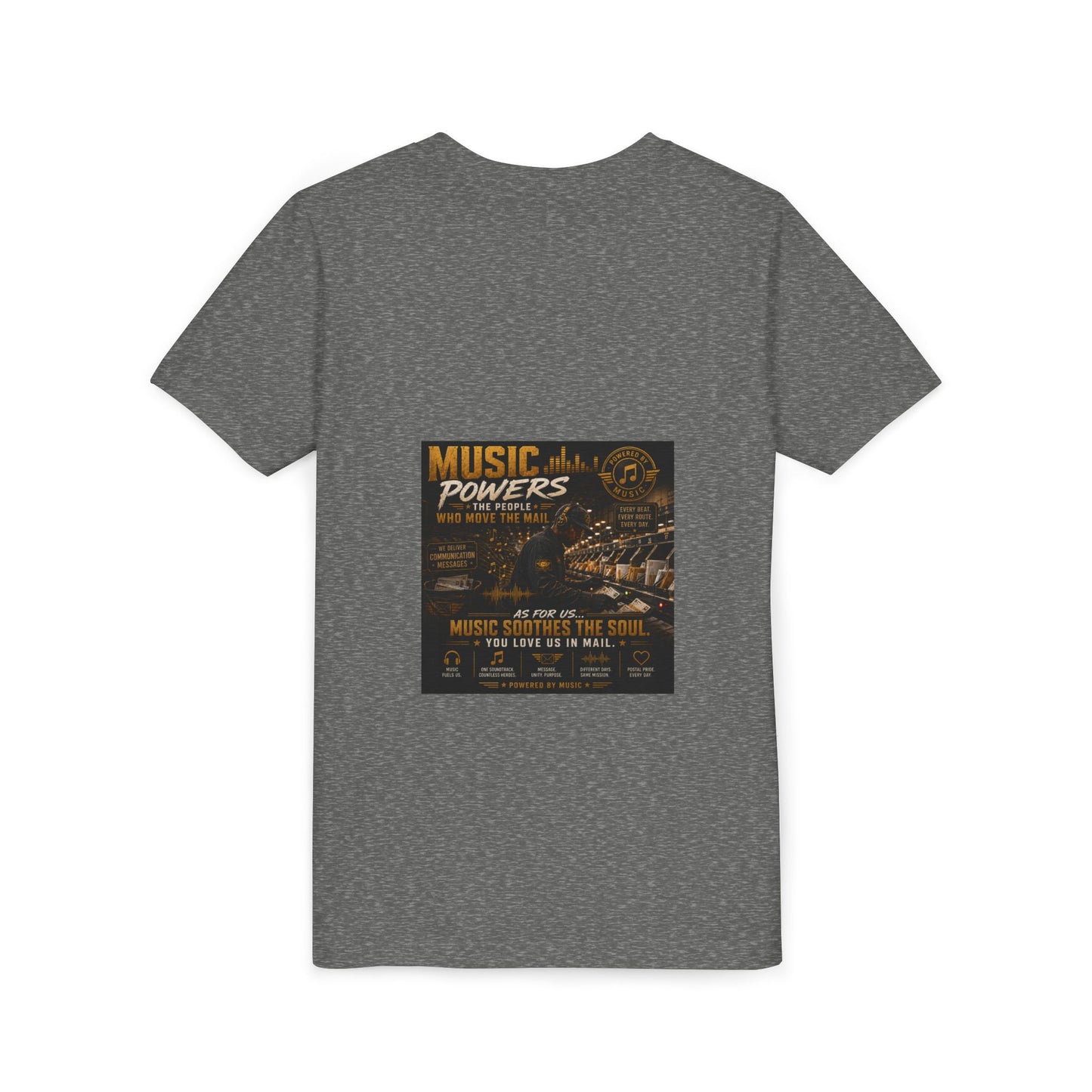 Postal Music — Music Powers the People — Youth T-Shirt