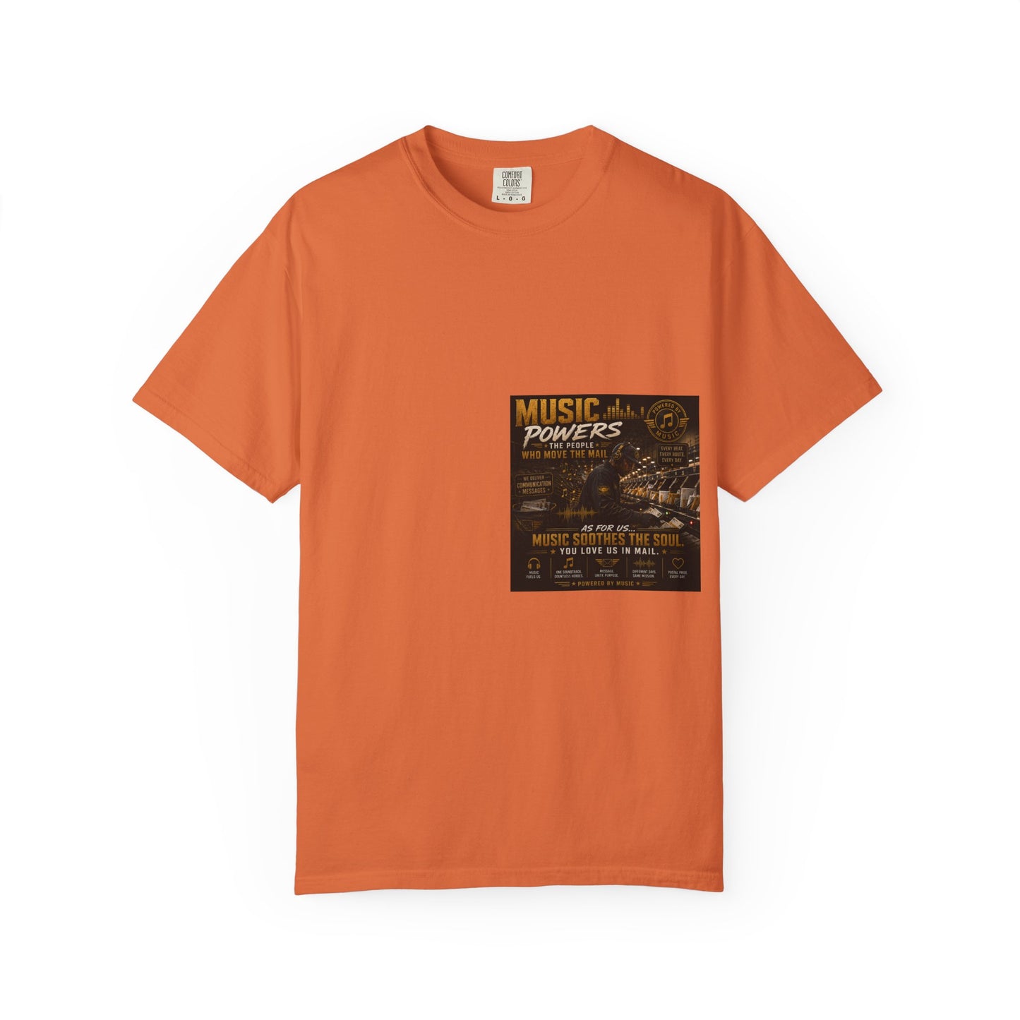Postal Music — Music Powers the People — Garment-Dyed T-Shirt