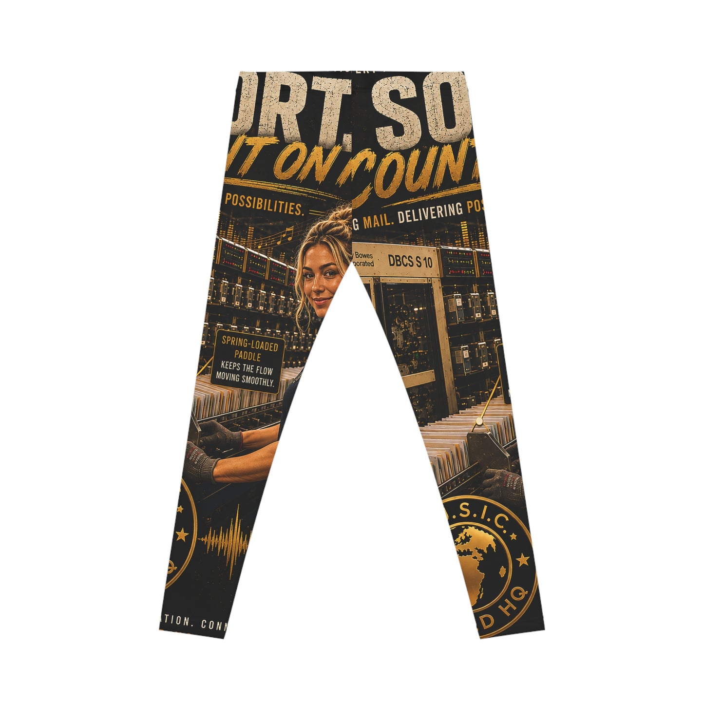 Postal Music — We Sort. You Count On It. — Women's Casual Leggings (AOP)