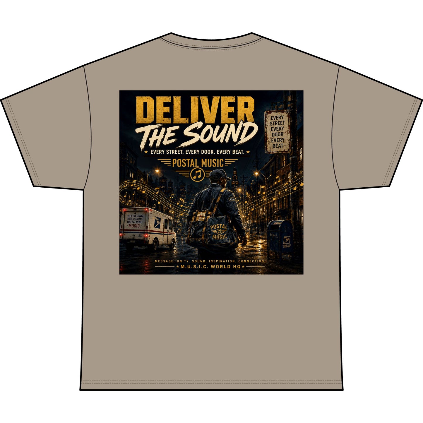 Postal Music — Deliver the Sound — Heavyweight T-Shirt