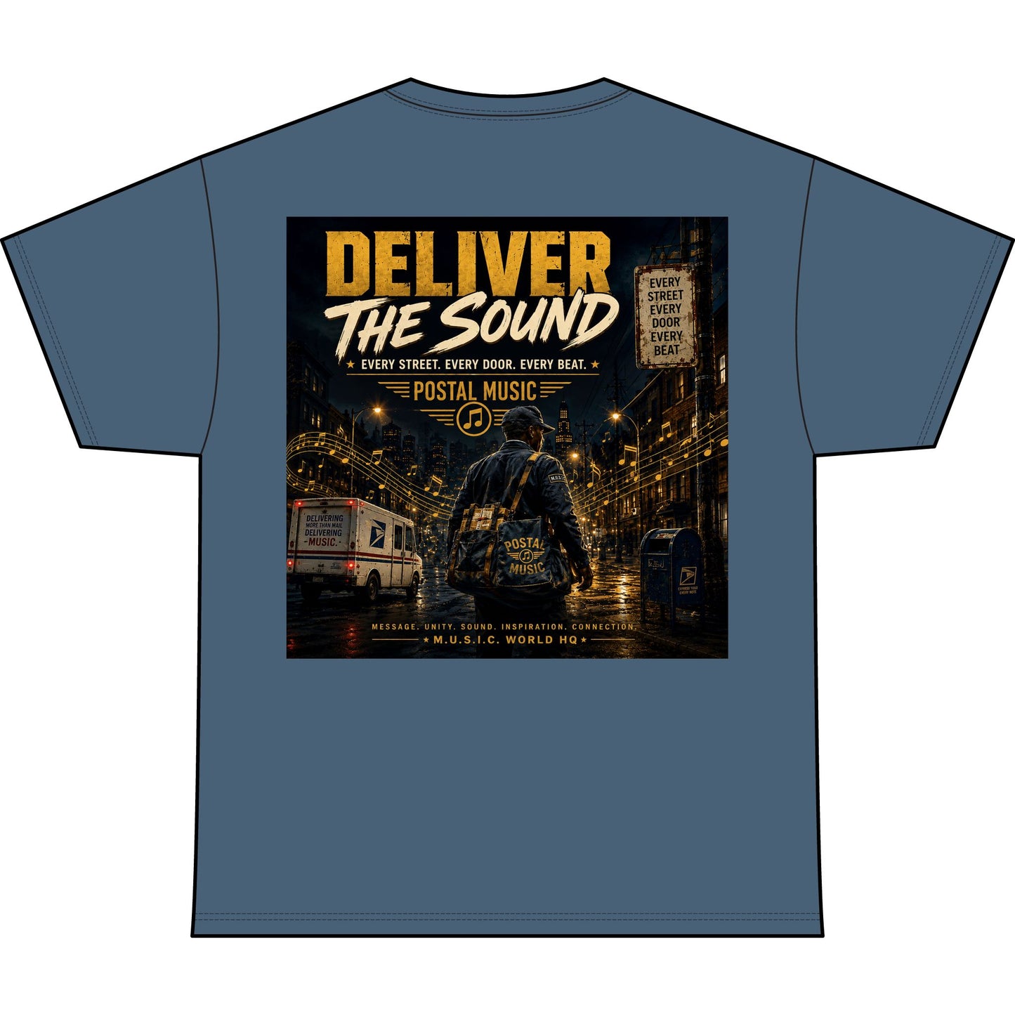 Postal Music — Deliver the Sound — Heavyweight T-Shirt