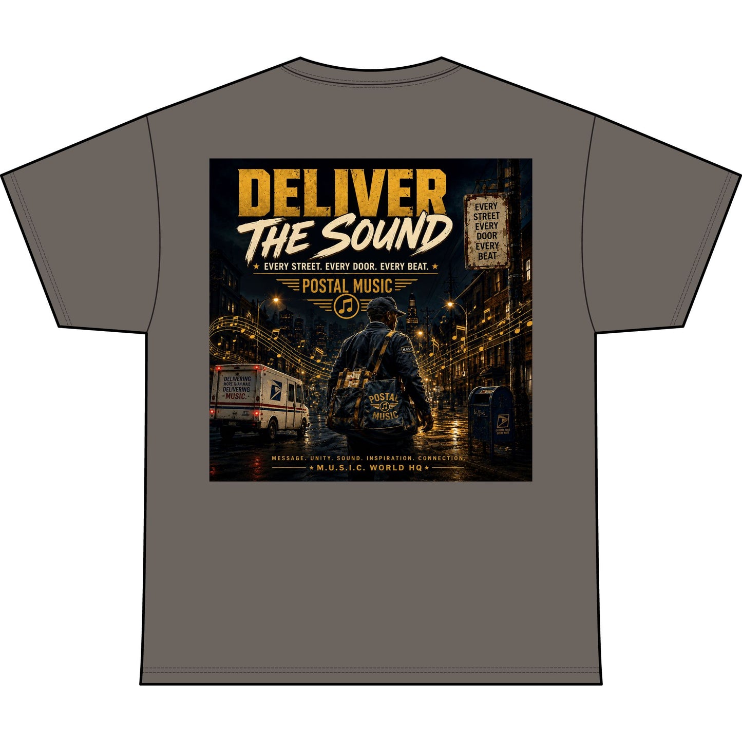 Postal Music — Deliver the Sound — Heavyweight T-Shirt