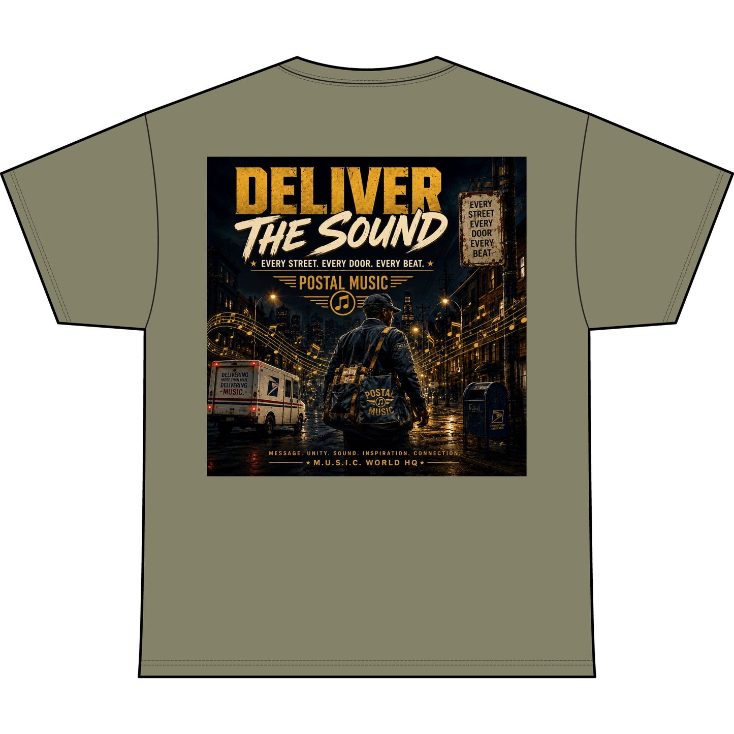 Postal Music — Deliver the Sound — Heavyweight T-Shirt