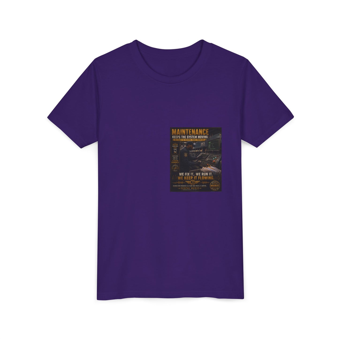 Postal Music — Maintenance Keeps the System Moving — Youth T-Shirt