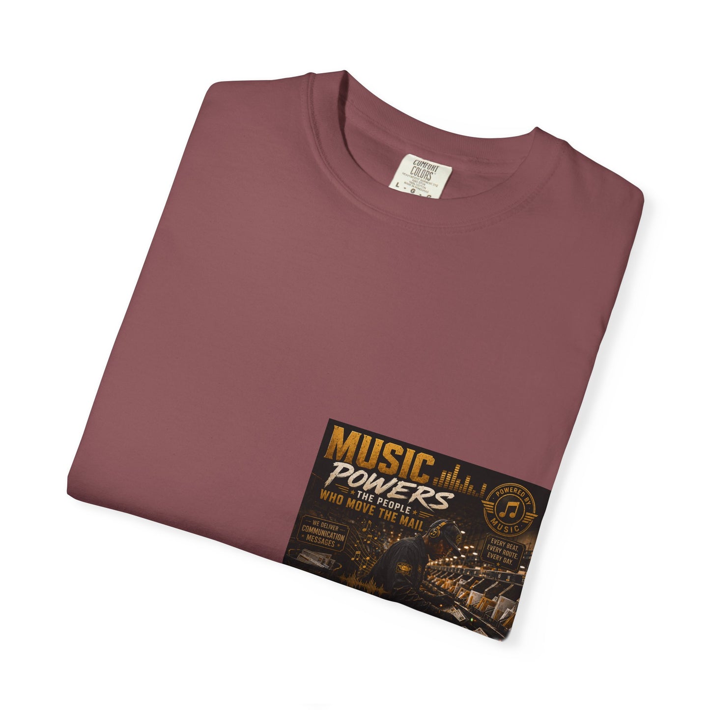 Postal Music — Music Powers the People — Garment-Dyed T-Shirt