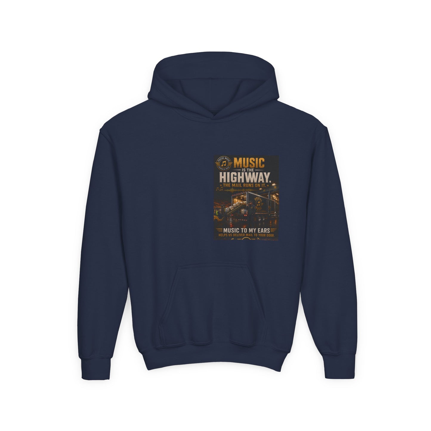 Postal Music — Music Is the Highway — Youth Hoodie