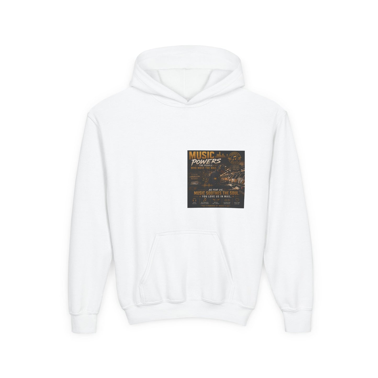 Postal Music — Music Powers the People — Youth Hoodie