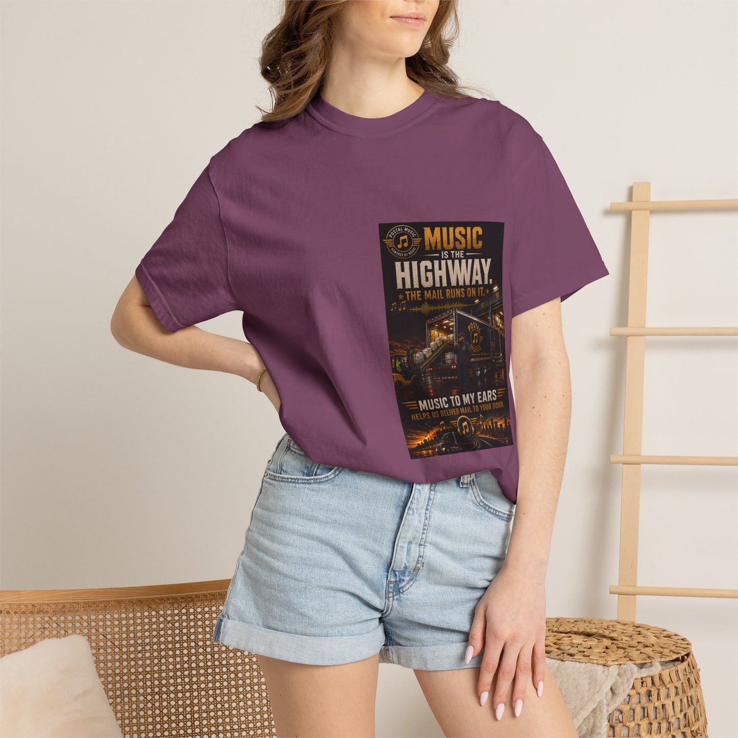 Postal Music — Music Is the Highway — Garment-Dyed T-Shirt